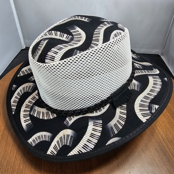 Cabana Breathable Wide Brim Sun Hat | American Hat Makers | B&W NWT | ML - L main image 10